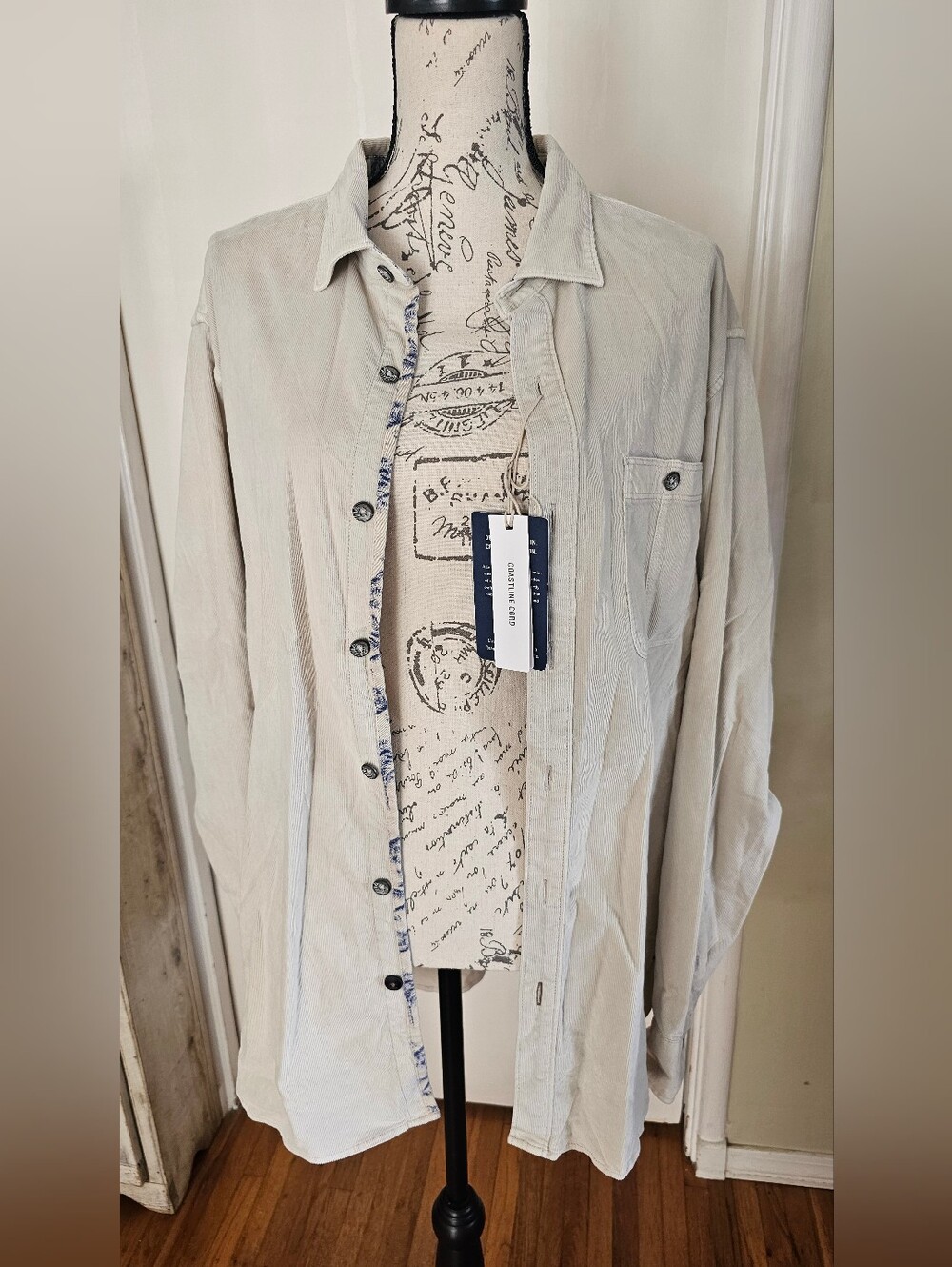NWT Tommy Bahama Coastline Cord Light Tan Button-Up Shirt Jacket
